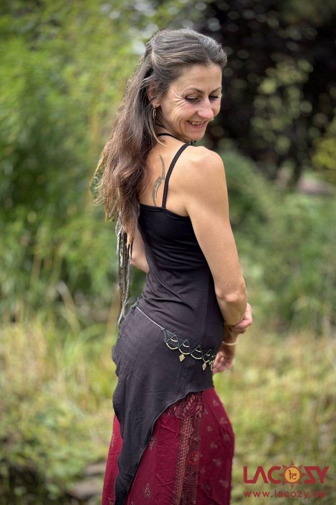 Makramee Gürtel | Hippie Boho Gürtel | Schwarz – Bild 4