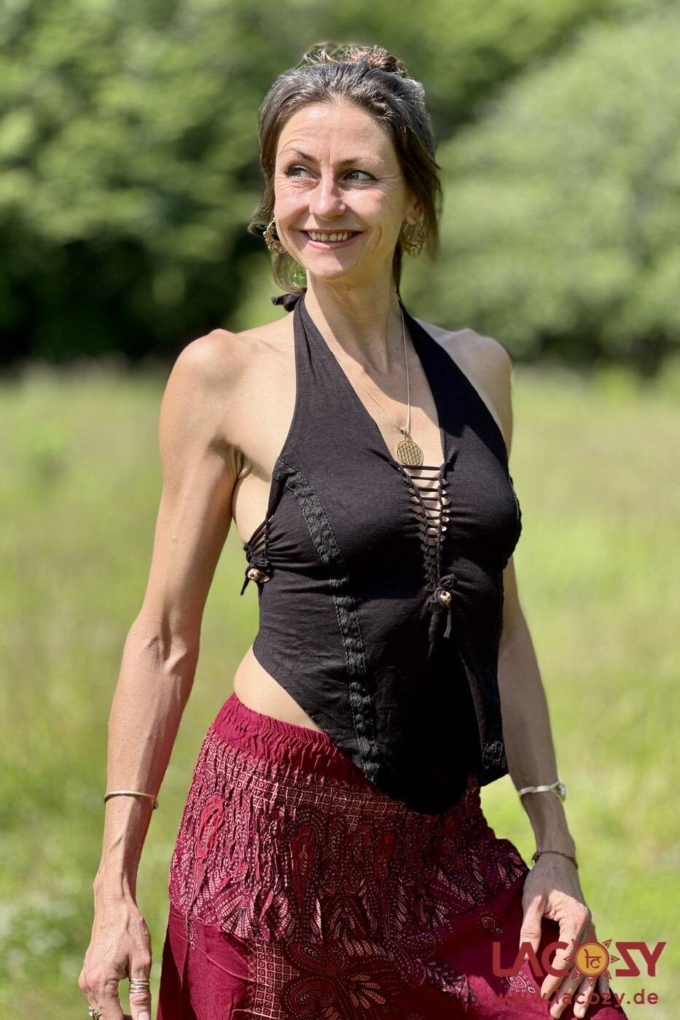 Pixie Tribal Neckholder Top ALYA | Schwarz – Bild 6