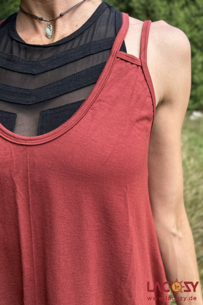 Lockeres Spaghettiträger Top LUNI | Einfarbiges Camisole | Rostrot – Bild 6