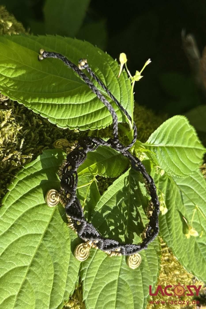 Fußkettchen aus Makramee ORIENT | Schwarz – Bild 3
