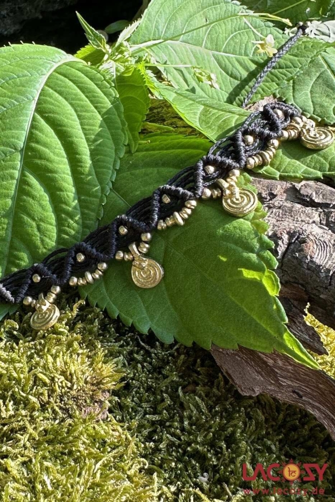 Fußkettchen aus Makramee ORIENT | Schwarz – Bild 4