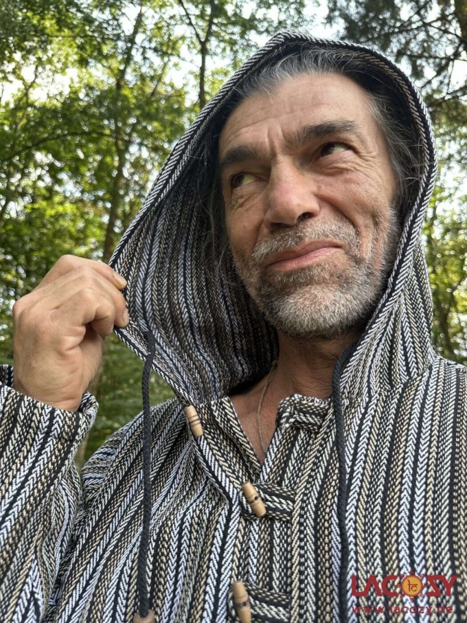 Robuster Kapuzenpulli | Goa Hoodie | handgewebt | Erdige Naturtoene – Bild 5