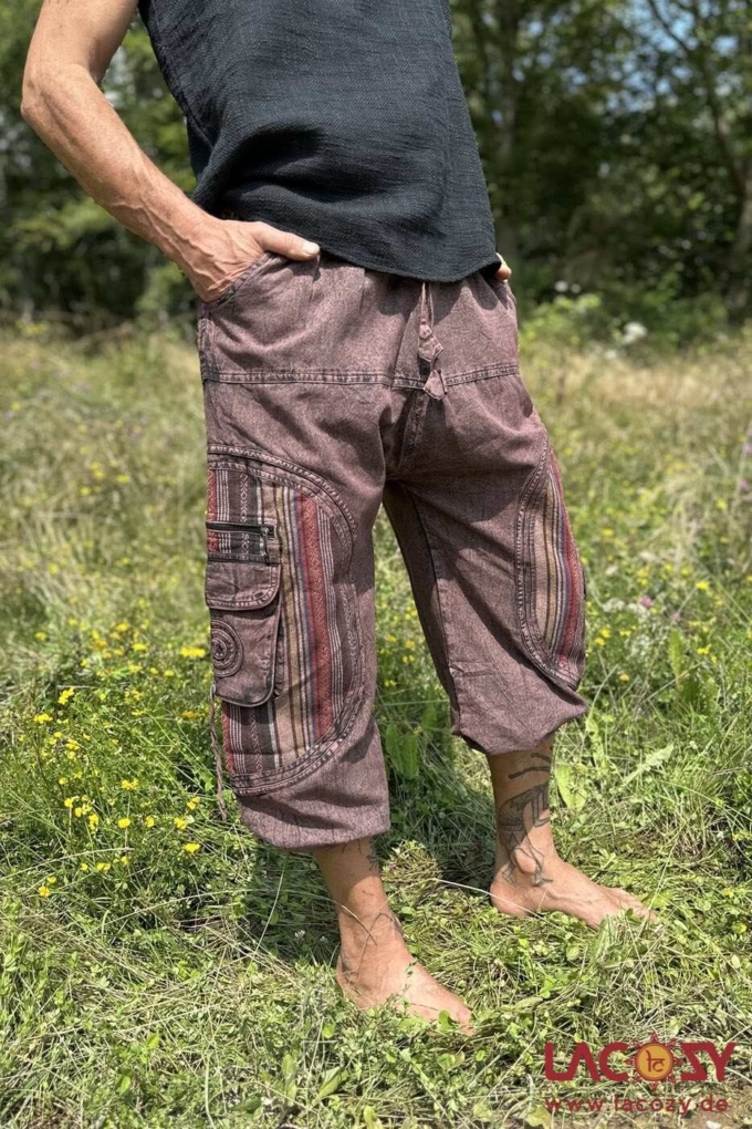Goahose SPIRALS mit Taschen | Unisex | Stonewash Braun – Bild 3