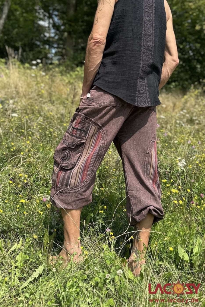 Goahose SPIRALS mit Taschen | Unisex | Stonewash Braun – Bild 4