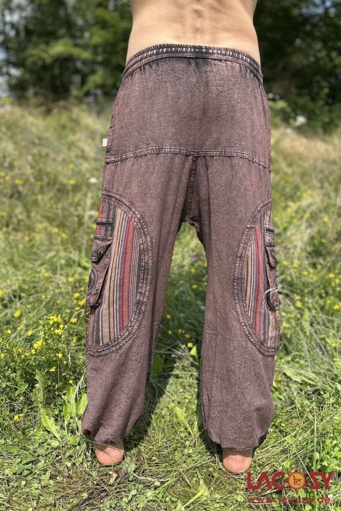 Goahose SPIRALS mit Taschen | Unisex | Stonewash Braun – Bild 5