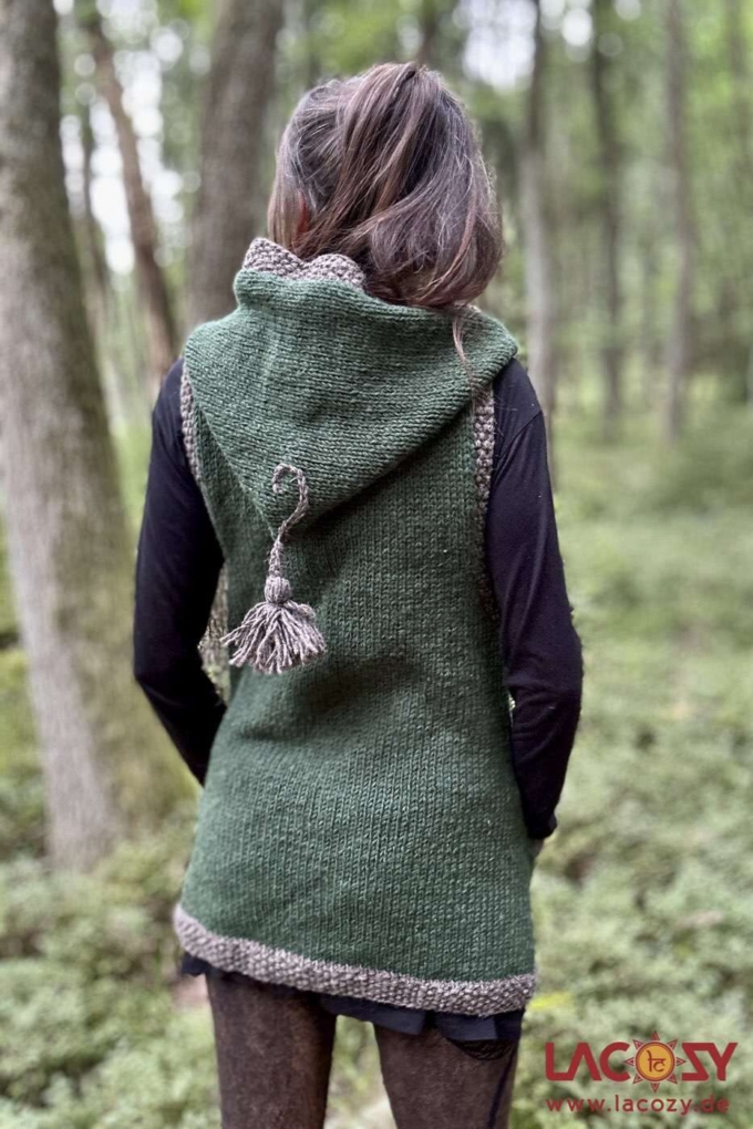 Strickweste | Pixie Weste SITHA aus Schurwolle | Waldgrün – Bild 3